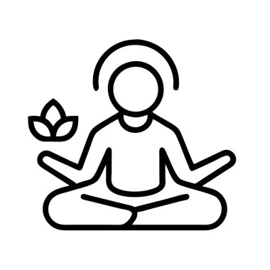 Nilüfer çiçeği ve aura ile manevi meditasyon ikonu