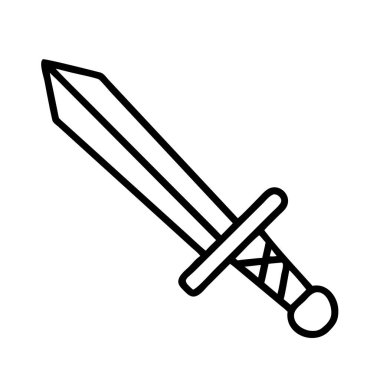 Basit ortaçağ kılıç simgesi sanat tasarımı ögesi