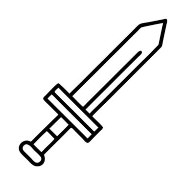 Biçimlendirilmiş minimalist kılıç simgesi vektör illüstrasyonu