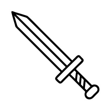 Kılıç hattı sanatı. Basit bir savaşçı silahı sembolü.