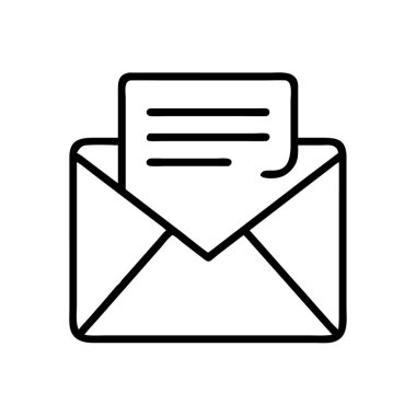 Açık bir zarfın ana simgesi ve ortaya çıkan bir harf