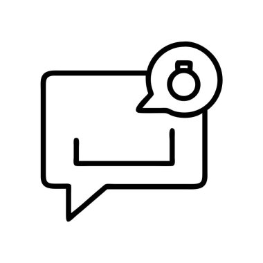 Sohbet uyarı çanı uyarı ana hatları simge vektörü