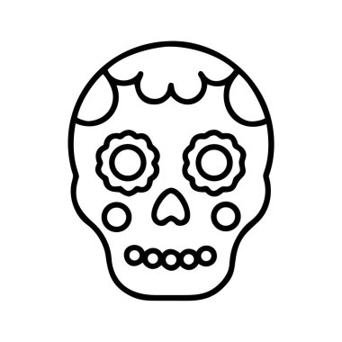 Meksika şeker kafatası çizgisi resim simgesi grafiği