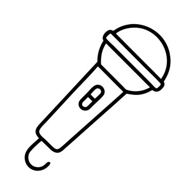 Ses kayıt cihazı için satır sanatı mikrofon simgesi