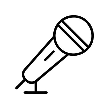 Ses kaydı ve konuşma için mikrofon hattı resim simgesi