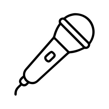 Ses ve ses kaydı için mikrofon hattı simgesi