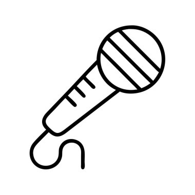 Kablo, ses ve ses sembolü tasarımlı mikrofon simgesi