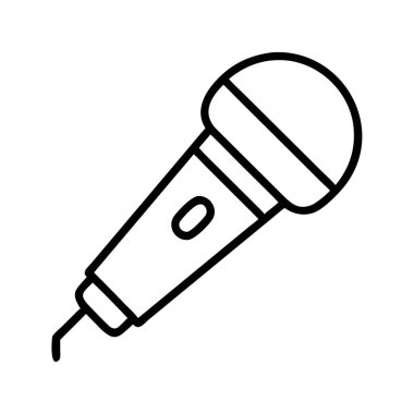 Ses, ses ve müzik için mikrofon hattı resim simgesi