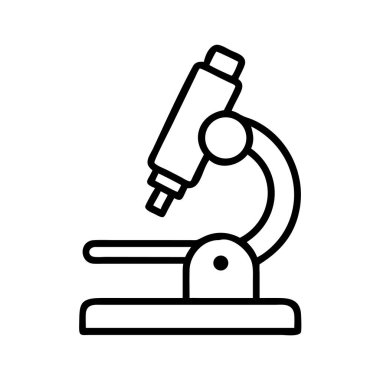 Bilim, araştırma, tıbbi ve eğitim için mikroskop simgesi.