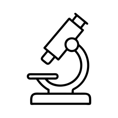 Bilim için mikroskop ana hatları simgesi çizimi