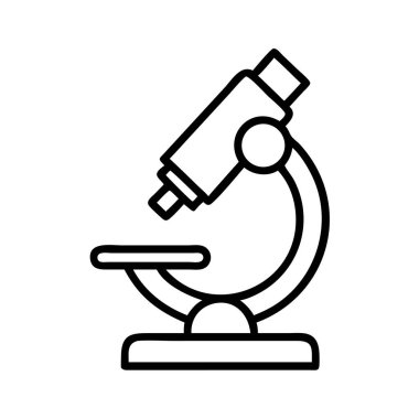 Laboratuvar araştırmaları için bilimsel mikroskop çizgisi resim simgesi.
