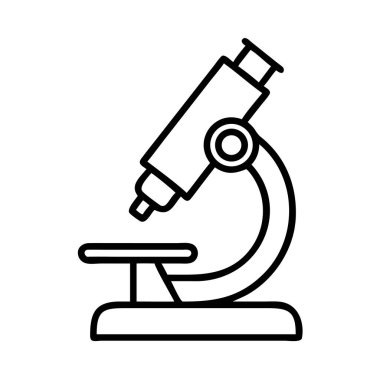 Bilimsel çalışma ve araştırma için mikroskop ana hatları simgesi