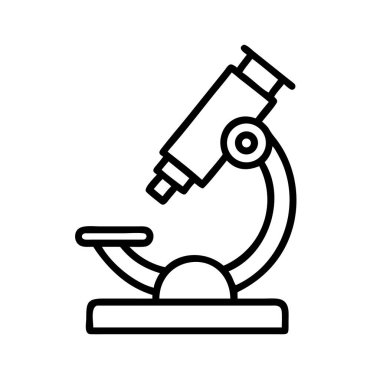 Mikroskop bilim laboratuarı ikon vektör illüstrasyonu