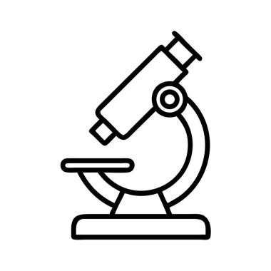 Bilimsel araştırma laboratuvarı için mikroskop ana hatları simgesi.