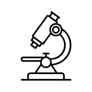 Bilimsel araştırma ve eğitim için mikroskop çizgisi simgesi