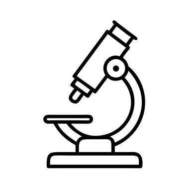 Bilim, laboratuvar ve eğitim için mikroskop ana hatları simgesi