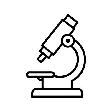 Bilim ve eğitim kullanımı için mikroskop ana hatları simgesi
