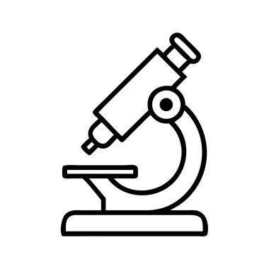 Bilim laboratuarı çalışması için mikroskop ana hatları simgesi