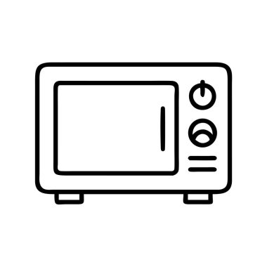 Mikrodalga fırın mutfak aletinin taslak simgesi.