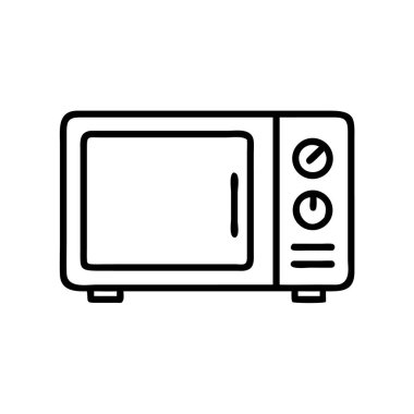 Mikrodalga fırın mutfak aleti taslak vektör simgesi