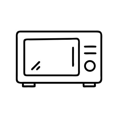 Mikrodalga fırın hattı ikonu mutfak gereçleri sembolü