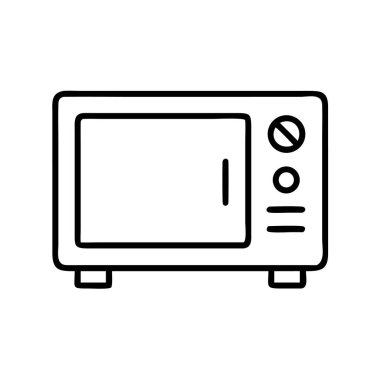 Mikrodalga fırın aletleri mutfak ana hatları simgesi