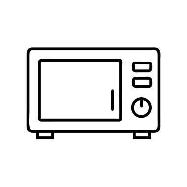 Mikrodalga fırın basit çizgi vektör çizimi