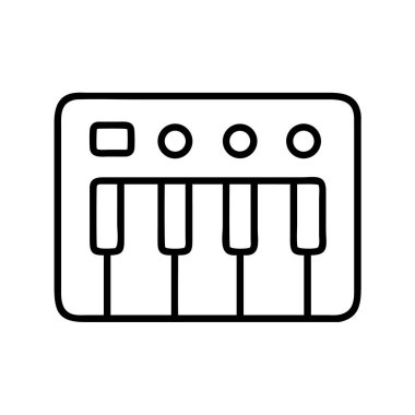 Minyatür elektronik klavye müzik aleti simgesi.