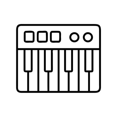 Müzik klavyesi sentezleyici enstrüman ana hatları simgesi