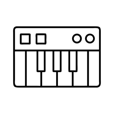 Minimalist elektronik müzik klavyesi ana hatları vektörü