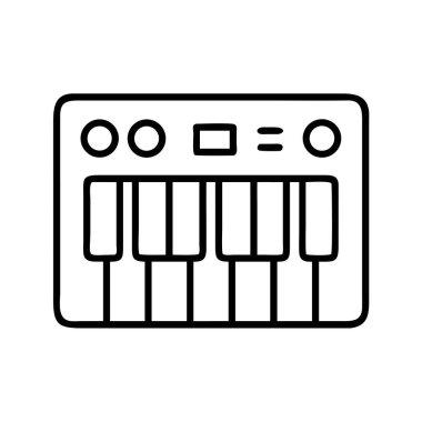 Müzikal klavye sentezleyici çizgi sanat vektörü simgesi