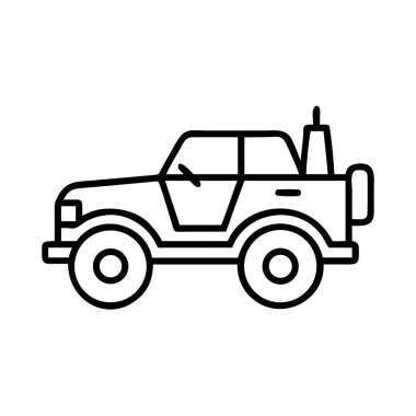 Off-road araç ana hatları grafik element tasarımı.