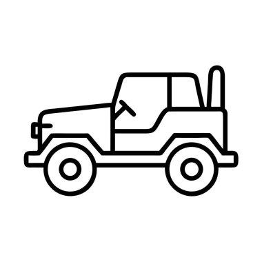 Otomobil arazi aracı ana hatları ikon vektör tasarımı