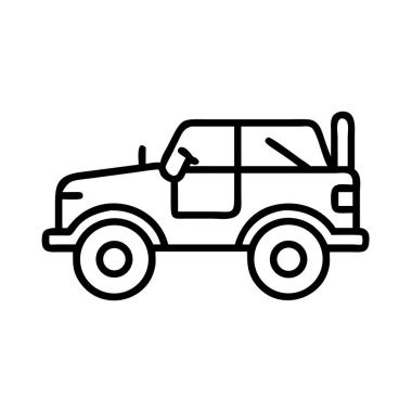 Ulaşım tasarımı için off-road araç çizgisi resim simgesi