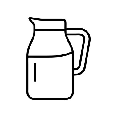 Sıvılar ve içecekler için bir sürahinin temiz çizgi resim simgesi