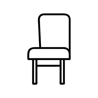 Bir koltuğun iç tasarım için basit taslak simgesi