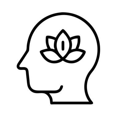 İç huzur ve düşünceli meditasyon lotus ikonu sanatı.