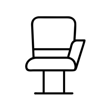 Çağdaş bir tek sandalyenin temiz çizgi resim simgesi