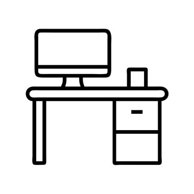 Monitörü ve kulesi olan basit bir ana hat simgesi