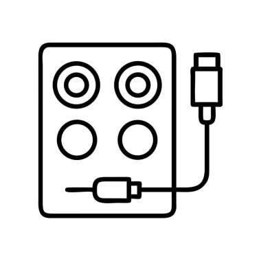 Bağlı kablo ve portlar ile ses arayüzü aygıtı.