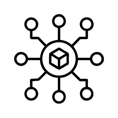 Merkezi olmayan veri ağı mimari simgesi tasarımı