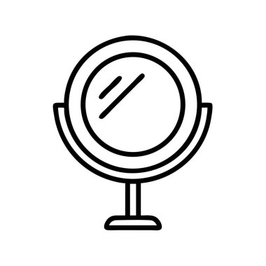 Masaüstü makyaj aynası basit çizgi resim simgesi