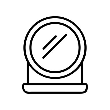 Basit yuvarlak masa aynası ana hatlı grafik tasarımı