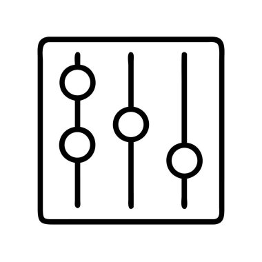Ses karıştırma ve ayarlar için eşitleyici faders simgesi