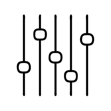 Ses eşitleyici faders kontrol ayarları çizgi resim simgesi