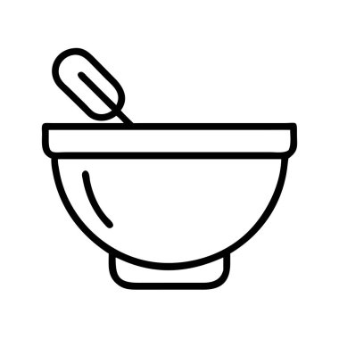 Kase ve çırpma basit çizgi simgesi tasarımı ögesi karıştırılıyor