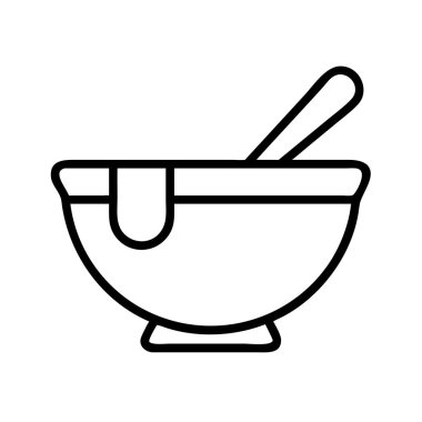 Bitki ve baharat öğütmek için havan topu ve tokmak simgesi