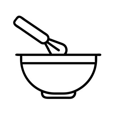 Kap ve karıştır kase hattı sanat simgesi mutfak gereci