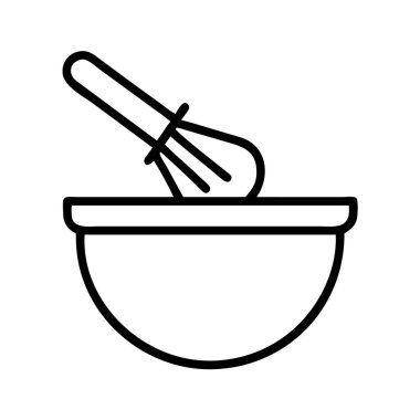 Kase çırpma ve karıştırma basit mutfak malzemesi simgesi