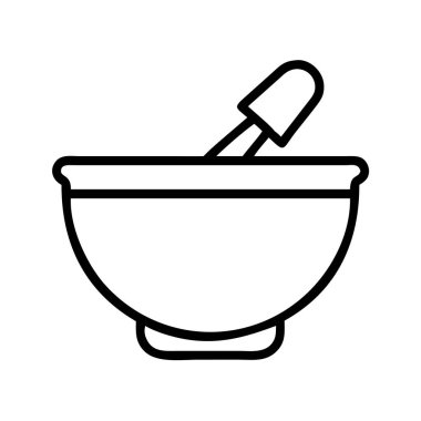 İlaç veya pişirme kullanımı için havan topu ve tokmak simgesi